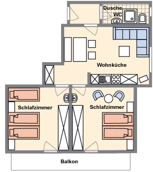 Grundriss Ferienwohnung 1 - Ferienhof Altmann