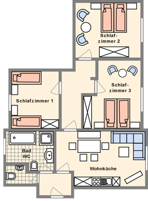 Grundriss Ferienwohnung 2 - Ferienhof Altmann