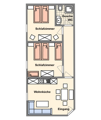 Grundriss Ferienwohnung 3 - Ferienhof Altmann