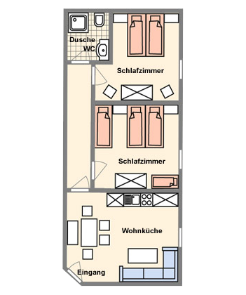 Grundriss Ferienwohnung 4 - Ferienhof Altmann